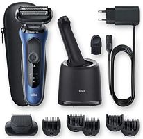 Бритва сетчатая Braun Series 6 61-B7500CC реж.эл.:3 питан.:аккум. синий | код 1913980 | Braun