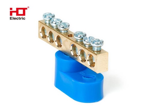 Шина N ноль на одном угловом изол ШНИ-6х9-6-У1-синий HLT | код 081-01-101 | HLT