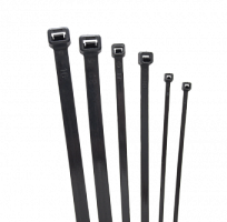 Стяжка кабельная (хомут) нейлон размер 3х60мм, цвет черный | код KSN3-60BL | ELVERT