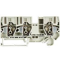 Проходная клемма, 3 точки подключения, тип фиксации провода: пружинный, номинальное сечение: 10 мм кв., 57A, 800V, ширина: 10 мм, цвет: серый, тип монтажа: DIN 35 | код 56.710.5055.0 | Wieland