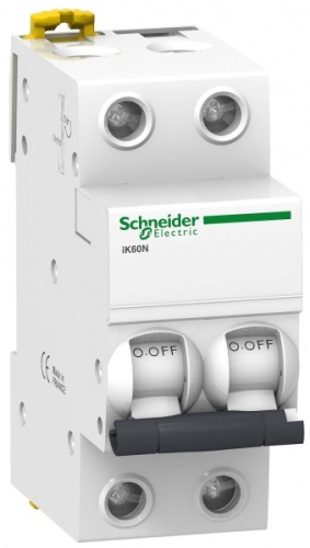 Выключатель автоматический двухполюсный iK60 50А C 6кА | код. A9K24250 | Schneider Electric 