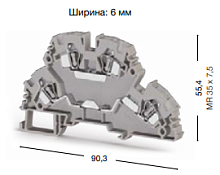 318 101, Клеммник 2-х ярусный пружинный 4мм.кв. (синий), YBK4-2F | код 0.0.0.3.18101 | KLEMSAN