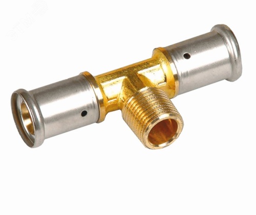 Тройник пресс 20x1/2'НРх20 переходной, латунь | код 14P-200420 | Henco