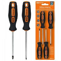 Набор отверток 4 шт.: SL5х75, SL6х100, PH1х75, PH2х100 (блистер), CR-V Алмаз TDM | код SQ1013-0201 | TDM