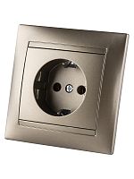 Розетка 2П+З 16А 250В бронза Лама TDM | код SQ1815-0723 | TDM