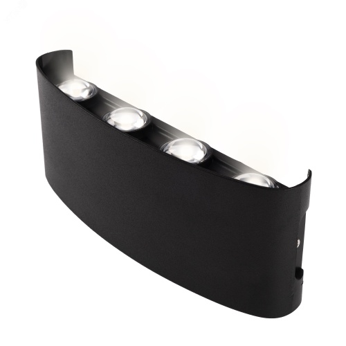 Светильник светодиодный фасадный ДБУ-8Вт 4000К 560Лм угол светораспределения 48 град. двухстороний -20..+50 град.С индекс Ra>80 корпус пластик черный IP44 | код 5039872 | JazzWay