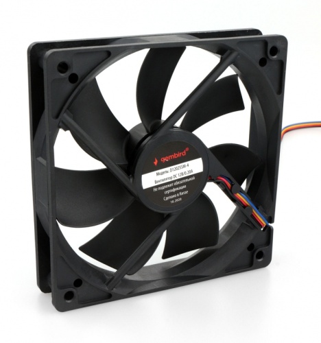 Вентилятор Gembird, 120x120x25, втулка, 4 pin, провод 30 см | код D12025SM-4 | Gembird