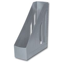 Лоток вертикальный для бумаг BRAUBERG Contract (260х85х300 мм), отверстия на торцах, серый, 230887 | код 230887 | BRAUBERG