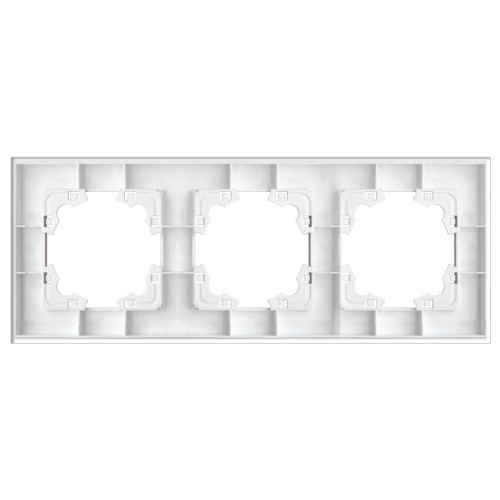 Афина рамка стеклянная трехместная универсальная, жемчуг (еврослот) | код 2262 | Universal фото 3