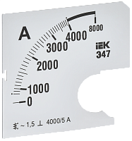 Шкала смен. для амперметра Э47 4000/5А-1,5 72х72мм IEK | код IPA10D-SC-4000 | IEK
