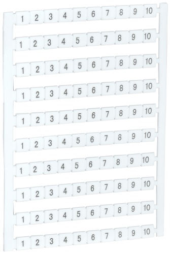 Маркеры для КВИ-4/16мм2 с нумерацией №№ 1-10 | код YZN30M-004-K00-10 | IEK