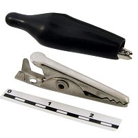 Зажим-крокодил RUICHI 8-0025 под пайку/обжим, 6 мм, 3 А, черный | код 70083 | Ruichi