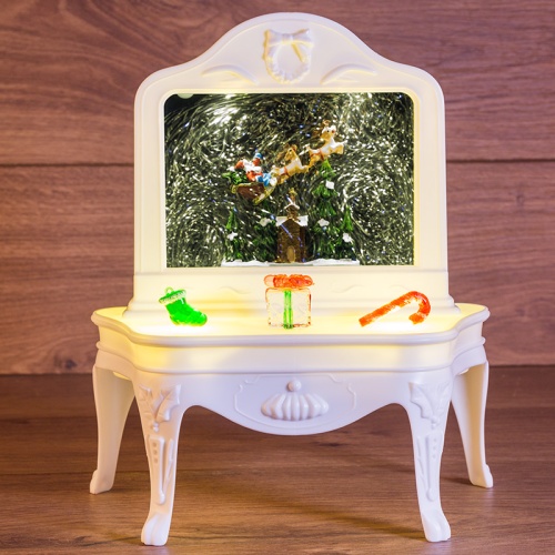 Декоративный светильник Столик с эффектом снегопада, подсветкой и новогодней мелодией | код 501-064 | NEON-NIGHT