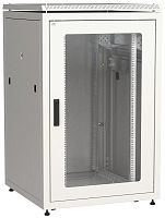 ITK Шкаф сетевой напольный 19" LINEA N 24U 800х800мм стеклянная передняя дверь, задняя металлическая серый | код LN35-24U88-GM | IEK