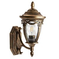 Светильник НБУ-60w вверх Е27 IP44 черное золото | код 11693 | Feron