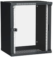 ITK Шкаф настенный LINEA WE 15U 600х450мм дверь стекло черный | код LWE5-15U64-GF | IEK