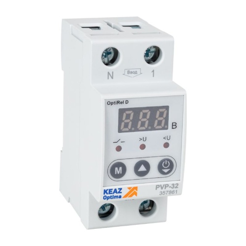 Реле напряжения OptiRel D PVP-32 с ЖК-дисплеем 32 А | код 357861 | КЭАЗ Реле напряжения OptiRel D PVP-32 с ЖК-дисплеем 32 А | код 357861 | КЭАЗ