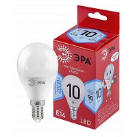 Лампа светодиодная RED LINE LED P45-10W-840-E14 R 10Вт P45 шар 4000К нейтр. бел. E14 | Код. Б0050233 | ЭРА