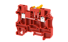 Клеммапроходная винтовая 4 мм2, с размыкателем, на 2 подключения, красная DUTKD4(R) | код 1703120002 | Elmex