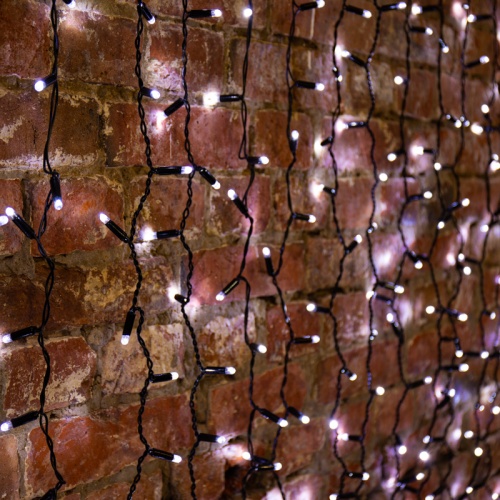 Гирлянда Светодиодный Дождь 2х3м, постоянное свечение, черный провод, 230 В, диоды БЕЛЫЕ | код 235-145 | NEON-NIGHT