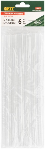Стержень клеевой 11х200мм бесцвет. (уп.6шт) FIT 14422 фото 3