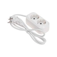 Удлинитель 2 гнезда, 1,5м, 3х0,75мм?, с/з, белый PROconnect | код 13-4202 | PROCONNECT