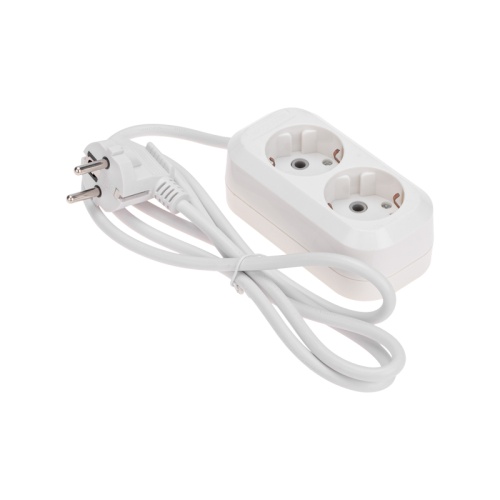 Удлинитель 2 гнезда, 1,5м, 3х0,75мм?, с/з, белый PROconnect | код 13-4202 | PROCONNECT