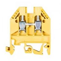Проходная клемма, тип фиксации провода: винтовой, номинальное сечение: 4 мм кв., 32A, 800V, ширина: 6 мм, цвет: желтый, тип монтажа: DIN 35 | код 57.504.0055.8 | Wieland