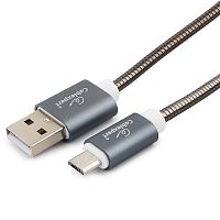 Кабель USB 2.0 Cablexpert CC-G-mUSB02Gy-0.5M, AM/microB, серия Gold, длина 0.5м, титан, блистер | код CC-G-mUSB02Gy-0.5M | Cablexpert