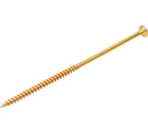 Саморез универсальный острый с потайной головкой 6х140 желтый (10шт/уп) Промрукав | код PR08.8488 | ПРОМРУКАВ