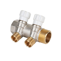 Коллектор 1' х 2 выхода 1/2' НР с вентилями | код MM.402.0604 | MVI