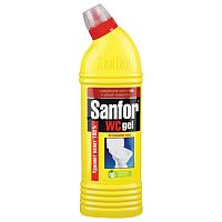 Средство для уборки туалета 1 кг, SANFOR WC gel (Санфор гель) Лимонный фреш , 1954 | код 601957 | SANFOR