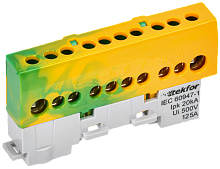 TEKFOR Шина PE земля изолированная на универсальном держателе 8х12-10-ЖЗ IEK | код TF-NN20-10-KL-K52 | IEK