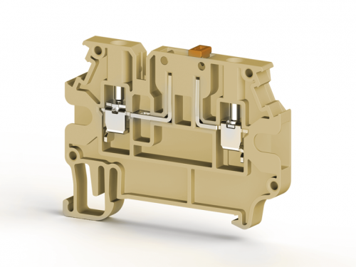 304 410, Клеммник с размыкателем на DIN-рейку, 2,5 мм.кв. (бежевый), AVK 2,5 A | код 0.0.0.3.04410 | KLEMSAN