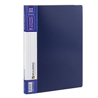 Папка 20 вкладышей BRAUBERG Contract, синяя, вкладыши-антиблик, 0,7 мм, бизнес-класс, 221772 | код 221772 | BRAUBERG