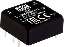 Источник питания DC-DC, 20Вт, Uвх=9…36B, Uвых=12В/1.67А, рег. вых=±10%Uном, вход дист. управл., изоляция 1500В DC, в корпусе 25.4х25.4х10.2мм, -40С…+85С | код SKMW20F-12 | MeanWell