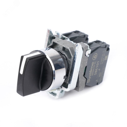 Переключатель SB4 в сборе модульный 22мм 3 позиции с возвратом 2НО | код SB4BD53 | Systeme Electric