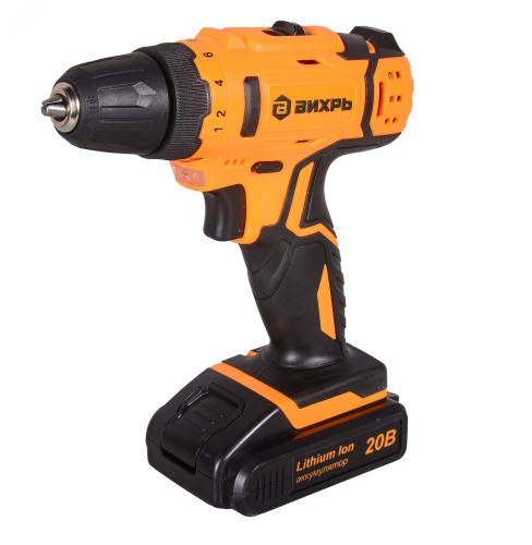 Дрель-шуруповерт аккумуляторная ДА-20Л-2К (2,0 А/ч) | код 72/14/21 | Вихрь