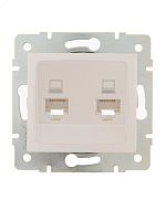 KARINA Розетка компьютерная двойная жемчужно-белый перламутр (10шт/120шт) | код 707-3088-141 | Lezard