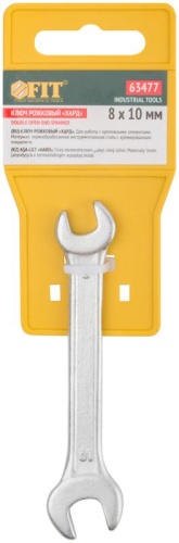 Ключ рожковый Стандарт 8х10 мм | код 63477 | FIT фото 3 Ключ рожковый Стандарт 8х10 мм | код 63477 | FIT фото 3