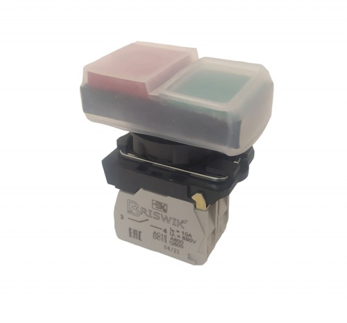 Выключатель Briswik КМЕ 9203м зел-красн IP65Н УХЛ2 10А 0но+3нз | код aB-FC-3Ai-0634 | Briswik