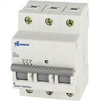 Выключатель автоматический трехполюсный 1А С ВА47-063Про 4.5kA | код 7000140 | Контактор