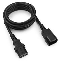 Кабель питания сист.блок-монитор Cablexpert PC-189-1-1.8M, 1.8м, C13-C14, 3x1кв.мм., черный, с заземлением | код PC-189-1-1.8M | Cablexpert