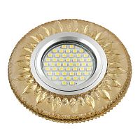Светильник DLS-L141 GU5.3 GLASSY/GOLD GU5.3 встраив. доп. светодиод. подсветка 3Вт без лампы стекло Fametto UL-00003878