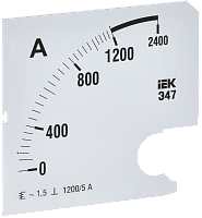 Шкала смен. для амперметра Э47 1200/5А-1,5 96х96мм IEK | код IPA20D-SC-1200 | IEK