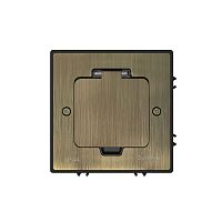 Лючок MultiDesk MDK20 на 2мод. IP44 с монтажной коробкой для бетонных полов античная латунь SE MDK20202BC