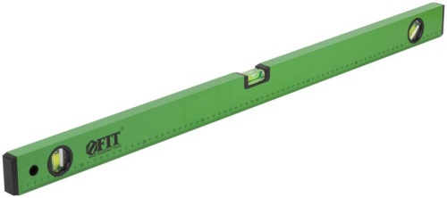 Уровень ''Техно'', 3 глазка, зеленый корпус, фрезерованная рабочая грань, шкала 800 мм | код 18118 | FIT