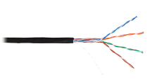 Кабель NIKOLAN U/UTP 4 пары, Кат.5e (Класс D), тест по ISO/IEC, 100МГц, одножильный, BC (чистая медь), 24AWG (0,49мм), внешний, PE до -60С, черный, 305м - гарантия: 1 год | код NKL 2600B-BK | NIKOLAN