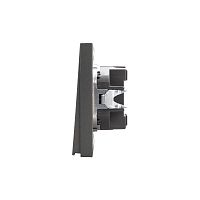 Выключатель STRONG одноклавишный с подсветкой 10А скрытой установки механизм графит | код KR-78-0713-6 | REXANT