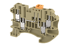Клемма проходная винтовая 4 мм2, с размыкателем, на 4 подключения, хаки TQK4-2X2-KHAKHI | код 1203150006 | Elmex